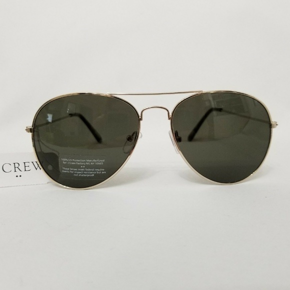 J. Crew Gold Metal Frame Womens Aviator Sunglasses - Picture 2 of 6